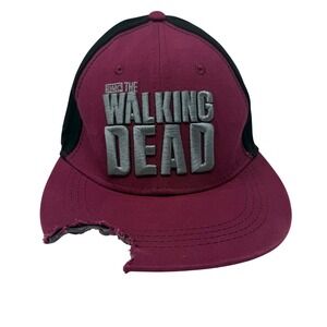The Walking Dead AMC Baseball Cap Burgundy Black Distressed